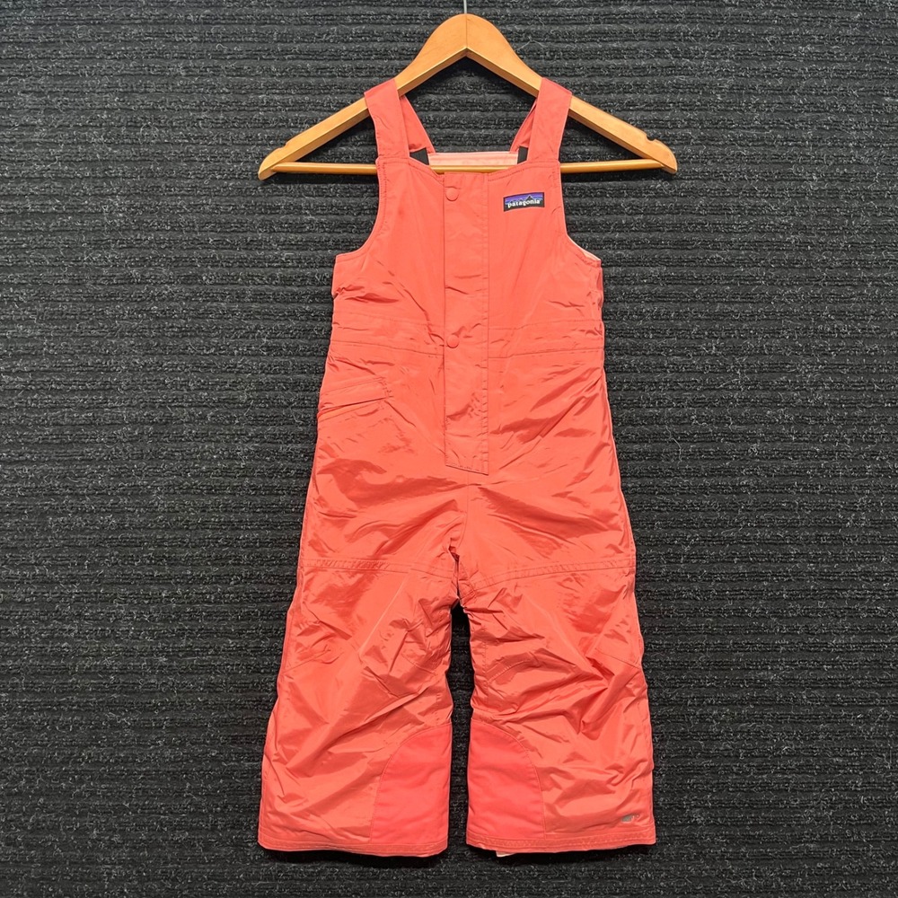 Patagonia Baby Snow Pile Bibs 3T Coral Pink H2No Waterproof Insulated Overalls